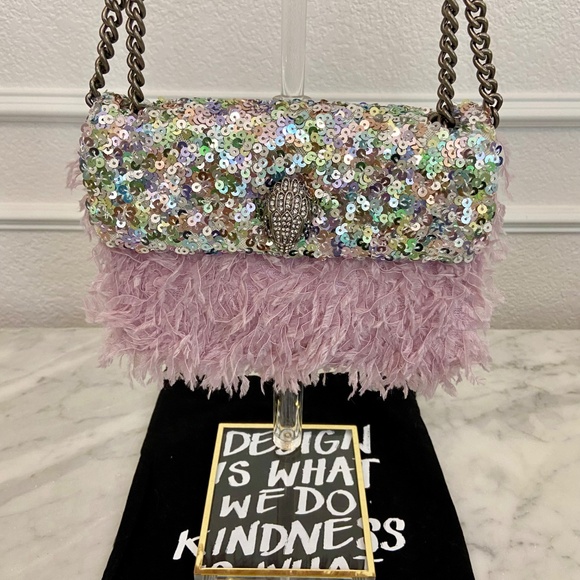 Kurt Geiger Sequined Shoulder Bag/Crossbody Pink Multicolor Evening Date Night - Picture 3 of 9